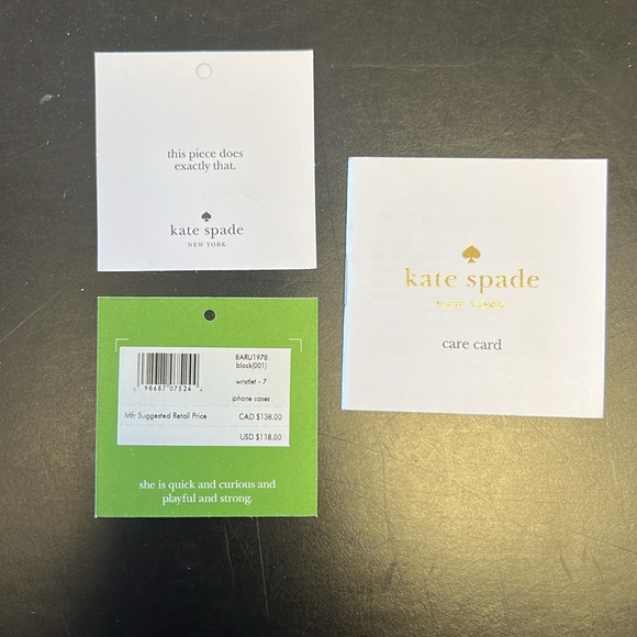 kate spade New York hold the phone Black Wristlet. NEW WITH TAGS. #8ARU1978 - Picture 4 of 11